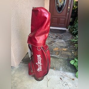 Vintage red leather macgregor golf bag